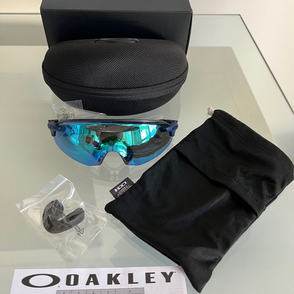 OAKLEY Encoder Ellipse 9407 Navy Sapphire Wrap Sunglasses